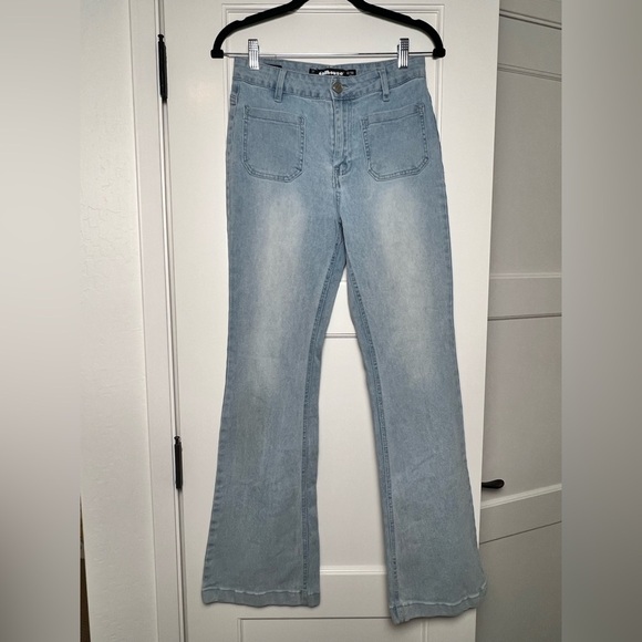 Y2K Dollhouse Light Blue Flare Jeans (27) - Picture 4 of 4